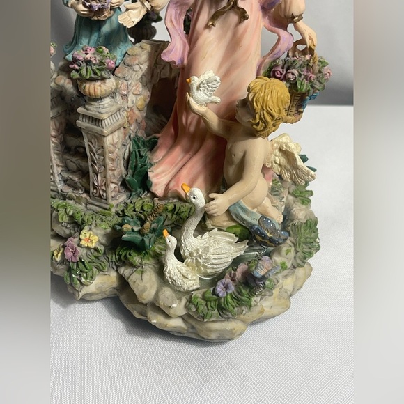 Vtg Musical Fiber Optic Angel 
"Angels We Have Heard On High" w/ Child & Cherub - Picture 2 of 13